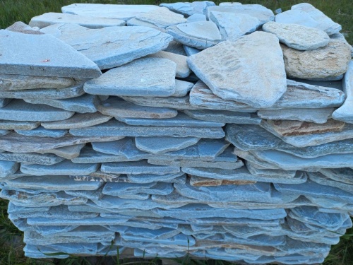 Плитняк златолит зелёный галтованный для цоколя купить в Туапсе