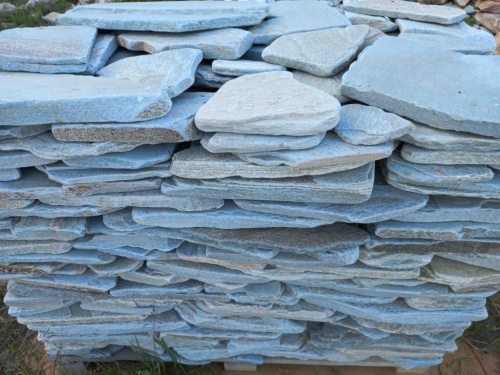 Плитняк златолит зелёный галтованный для цоколя купить в Туапсе